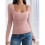 Vierkante hals geribbelde basic tienerjurk Lotus Root roze XL 6
