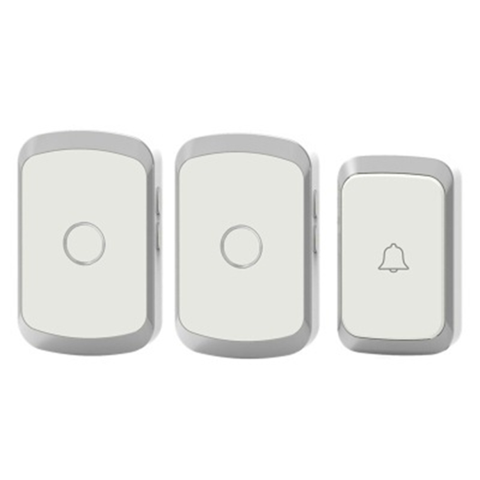 Home Wireless Doorbell Eu Plug 1Button 2Receiver Silver 4852324289908