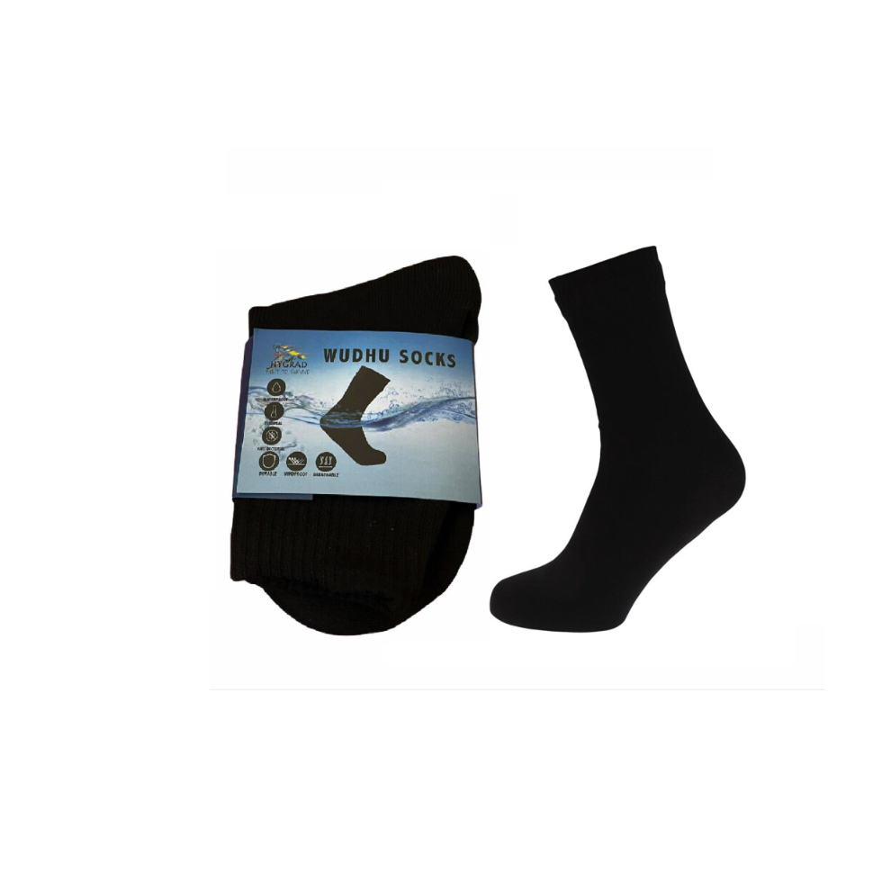 Hygrad (L) 100% Waterproof Insulated Socks For Men And Women Outdoor Wudhu Socks 100% Sharia Compliant Black