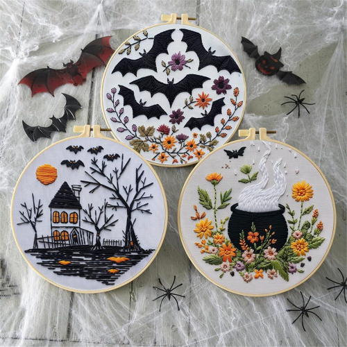 Halloween - Kit, 4 Set Gothic Embroidery -Kit 2