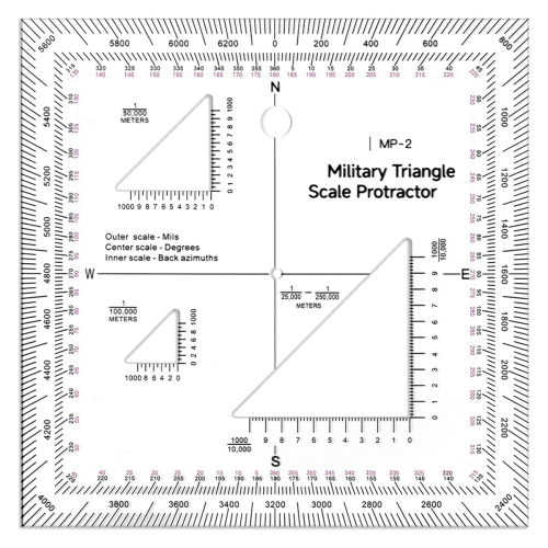 5 Inch Map Protractor Utm/Mgrs Coordinate Scale Perfectly Cut 1