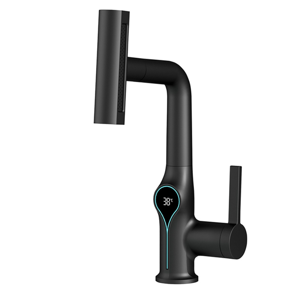 Digital Basin Faucet Lift Mixer Tap Black 4852324207582