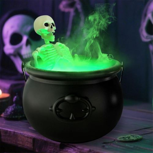Halloween Decorations Indoor Witches Cauldron Black Plastic 2