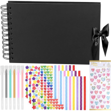 Klein zwart plakboekalbum, fotoalbums voor huwelijksjubileum