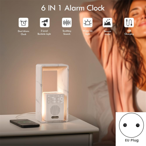 Sunrise Wake-Up Light, 9Sleep Aid White Noise Sounds Machine, (EU), A 2