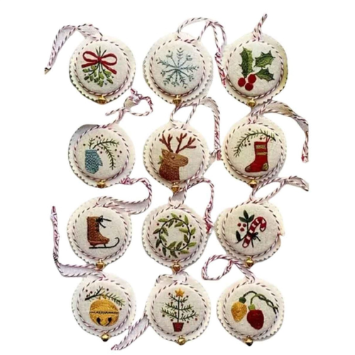 Jolly and Bright Hand Embroidery Ornaments Kit 1