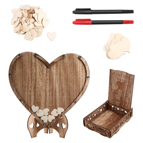 Wedding Guestbook Heart-Shaped Bracket Pastoral Storage Box 2