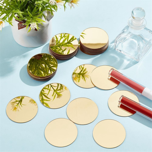 50 Pcs Mini Acrylic Mirror Tiles Self Adhesive 2