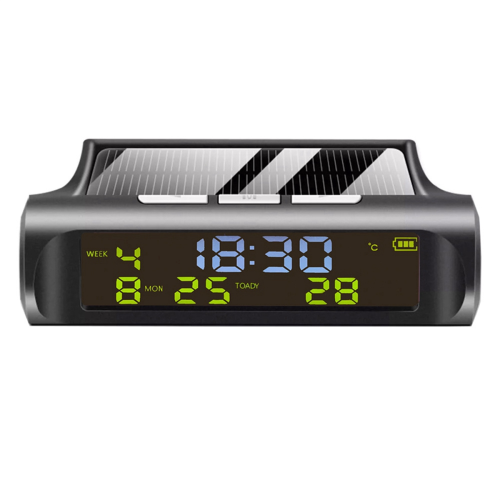 Solar Car Clock Automatic with Week Month