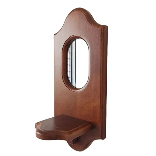 Wall Mirror with Shelf Aromatherapy Candlestick Holder Hanging Decor 1