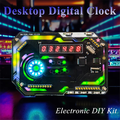 Desktop Digital Clock Electronic DIY Kit Soldering Fabrication 2