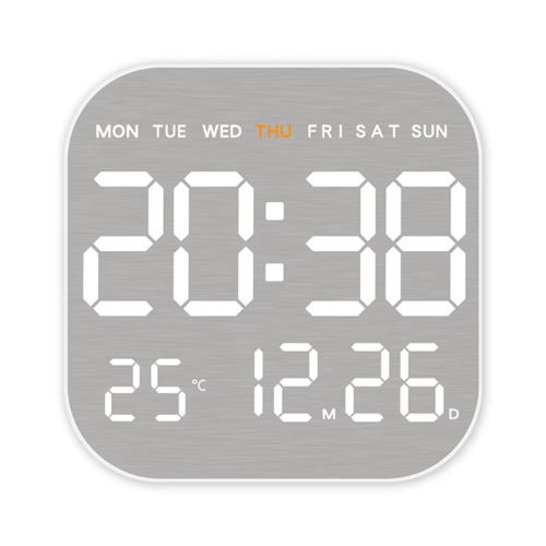 Electronic Wall Clock Wall-mounted Digital LED Clocks White 1