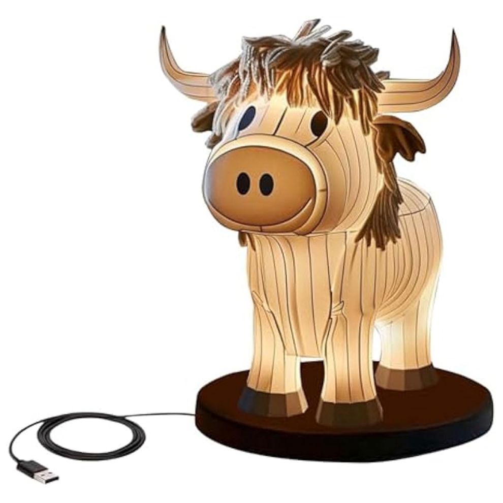 Kepptory Cow Table Lamp Farmhouse Night Light, Bedside