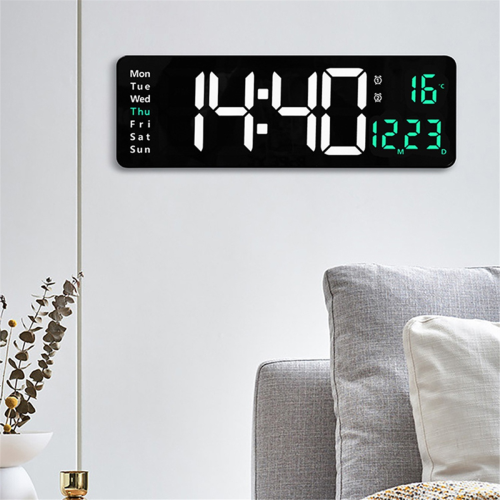 Large Digital Wall Clock Remote Control Temp Date Table
