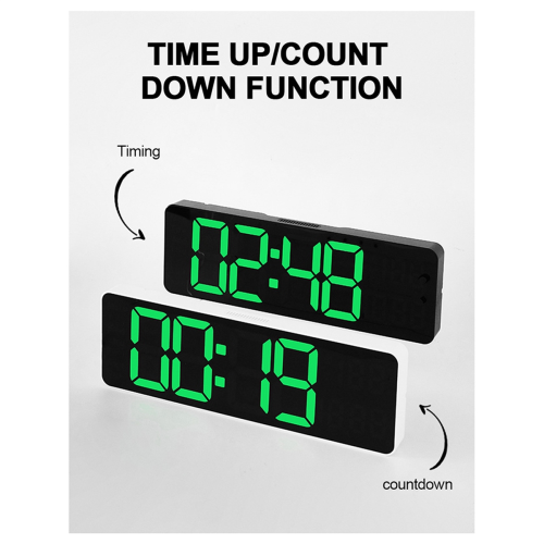 Large Digital Wall Clock Remote Control Temp Date Table 2