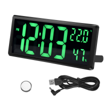 LED Digital Wall Clock, Large Digits Display,Indoor Office Green