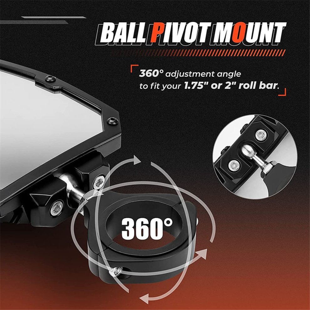 Atv Adjustable Rearview Mirror Lights 1.75 Inch For Can Am 4853635847795