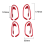 4PC Red Carbon Inner Door Handle Sticker Trim for 2006-2011 8Th 9