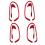 4PC Red Carbon Inner Door Handle Sticker Trim for 2006-2011 8Th 2