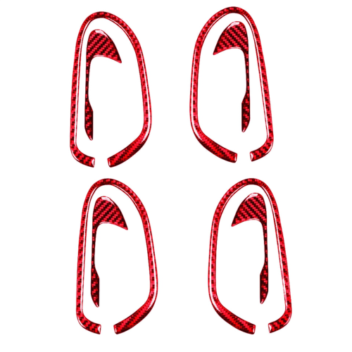 4PC Red Carbon Inner Door Handle Sticker Trim for 2006-2011 8Th 1