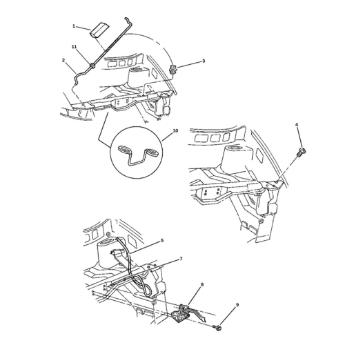 Car Hood Release Handle and Cable 68002784AA for Caravan 2