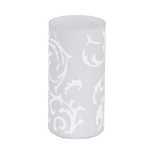Eglo Geo Table lamp, Table lamp, Bedside lamp Made of Opal matt Glass with Floral Pattern, Living Room lamp in White, lamp with Switch, E14 Socket