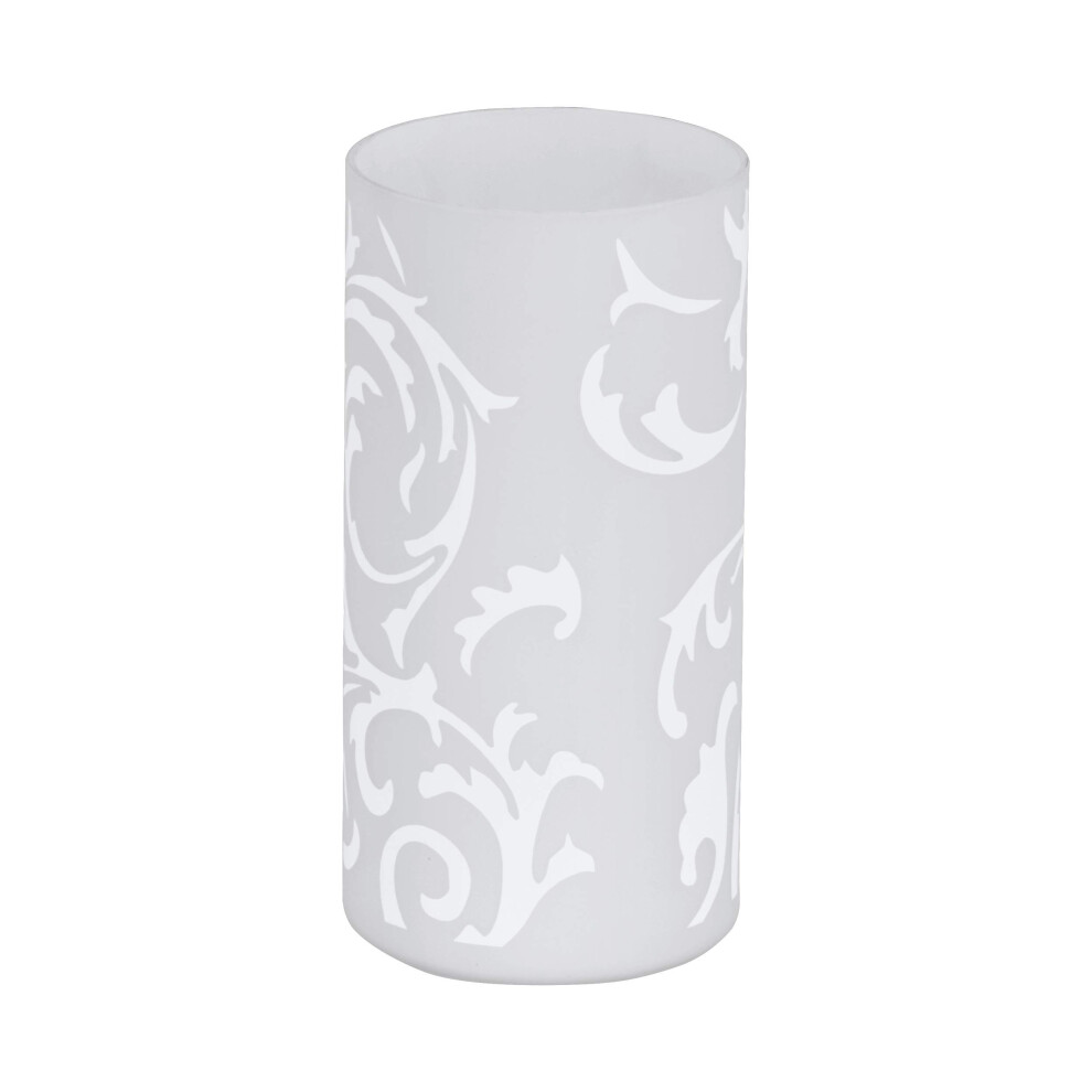 Eglo Geo Table Lamp, Table Lamp, Bedside Lamp Made Of Opal Matt Glass With Floral Pattern, Living Room Lamp In Lamp With Switch, E14 Socket White