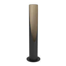 Eglo Table lamp Barbotto, Bedside lamp with indirect Light, Living Room Lighting Made of Black Metal and Wood in Oak, incl. GU10 Bulb, 40 cm, FSC