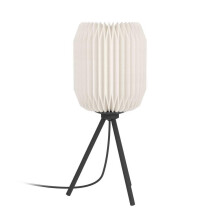 Eglo Tripod Table lamp Belgrave, Bedside lamp, Living Room and Bedroom lamp in Japanese Design, Black Metal and White Paper, Decorative Light Fixture,