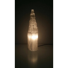 Large Selenite Natural Tower / Iceberg Table Lamp - H33 Cm - Very Heavy +5kg