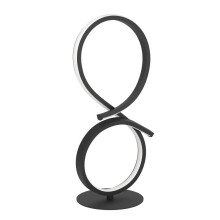 Eglo LED Bedside lamp Serpins, Curved Table lamp, Room Decoration Living Room, Bedroom Lighting Made of Metal in Black and Plastic in White, Warm