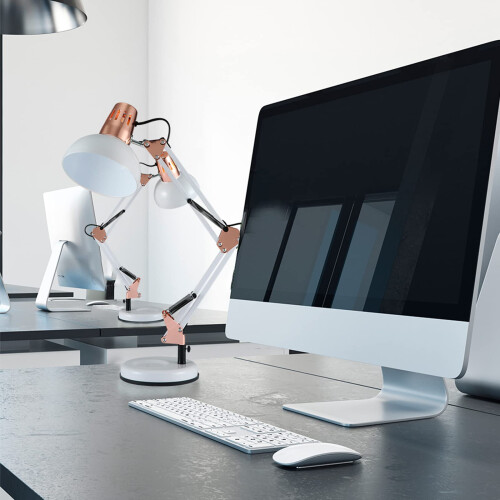 TEKLED? LED Desk Lamp | Adjustable Swing Arm | Replaceable E27 Edison Screw Bulb Holder | Flexible Table Clamp | for Bedside Reading Office Work 2