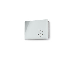 blomus Key Cabinet or Glass Magnetic Board, Stainless Steel, White, 20 x 30 cm