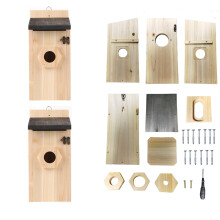 2Pack Wooden DIY Bird House Kit for Adults and Kids to Build, Hanging Bird Box Outdoor, Weatherproof Bird Box for Painting, Birdhouse for Tits,