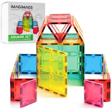 IMAGIMAGS Magnetic Building Tiles, 38 Piece Square Set for Boys Girls Kids, Educational Creative Learning Activity Building Block Toddler Toys, STEM,