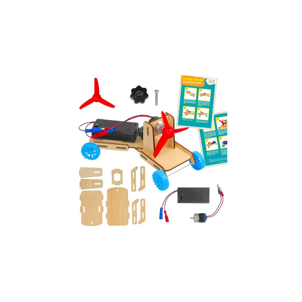 Fan Car Kit, 1 Pack, Build a DIY Motorized Fan-Powered Car, Complete STEM Project for Kids with Instructions-image-OPC-PJQF9BR-NEW