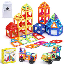 ECHOCUBE 42 Pieces Magnetic Building Blocks Set, STEM Construction Toys for Kids 36+ Months, Educational Magnet Tiles Gift for Children Boys & Girls