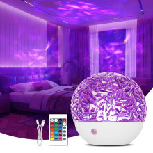 Fokky Galaxy Projector Night Light, 16 Colors Ocean Wave Projectors, Sensory Lights Ocean Lamp with Remote Control, Star Night Light Projector for