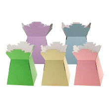 Floralcraft Pastel Assorted Hand-Tied Living Vase Florist Bouquet Box, Presentation/Transporter Box/Flower Plant Aqua Boxes, (Pack of 20)