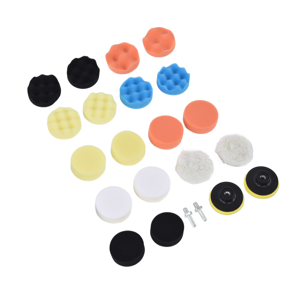 Car Polishing Pads 22Pcs Abs Sponge Kit Buffing Waxing Sanding Sealing 3In 8341342859379