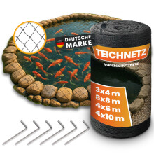NATURIZ Pond Net & Bird Protection Net Robust ? 15 x 15 mm Fine Mesh ? UV & Weather Resistant ? Net Against Birds, Leaves & Pond Protection (8 x 8 m)