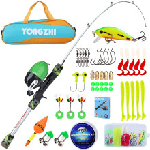 Sougayilang Kids Fishing Rods,Portable Telescopic Fishing Rod and Reel Combo, with Fishing Line Lures Spincast Fishing Tackle Bag for Youth, Girls and