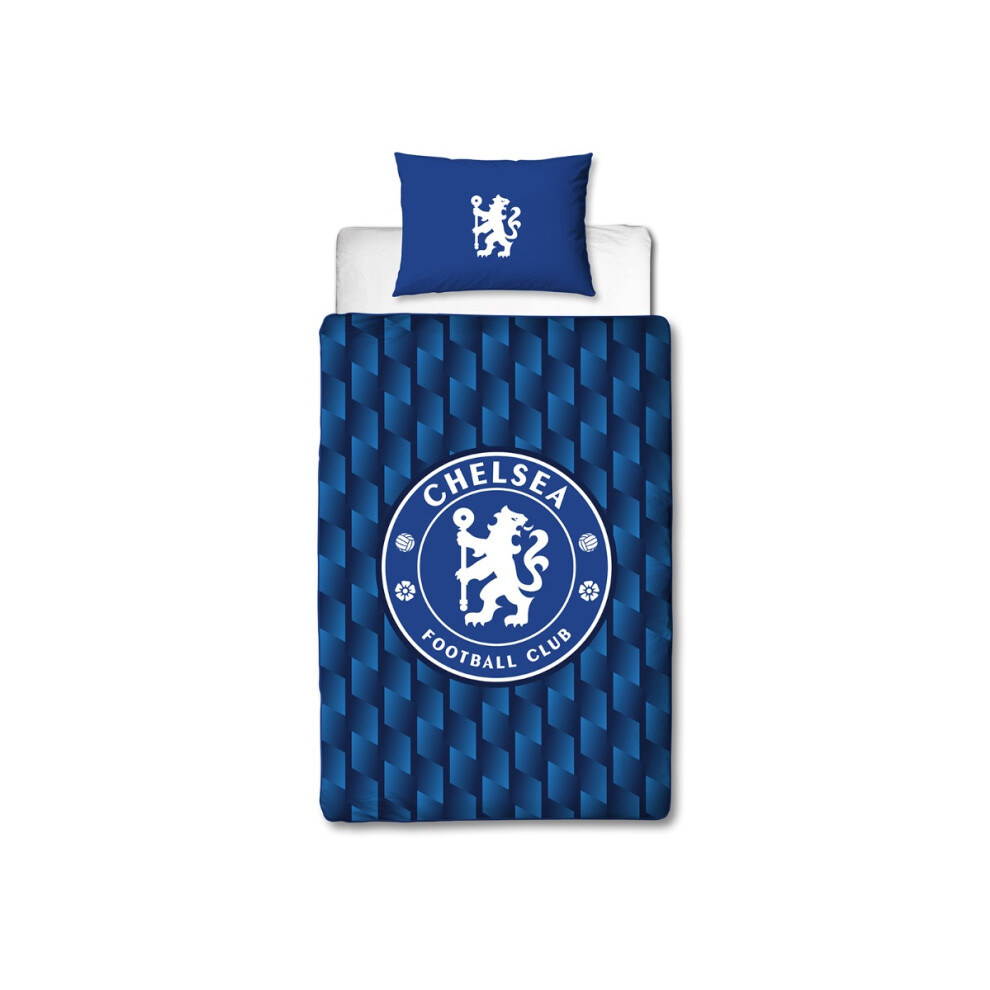 Chelsea Fc Geometric Single Duvet Cover And Pillowcase Set