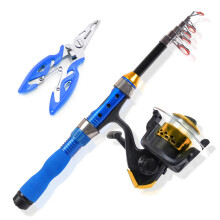 Fishing Rod and Reel Combos: Fishing Rod Reel Set, Portable Fishing Spinning Rod and Reel Combo set,1.7m Telescopic Fishing Rod and Reel Combo Set for