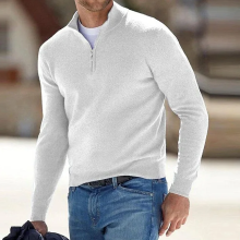 (3XL)Men Sweaters Half Zipper High Quality Knitted Sweaters Winter Hot