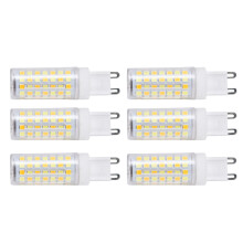 6 Stück 90LED G9 Glühbirne 9W 220V Dimmbar Weiches Warmweiß LED-Lampe für Kronleuchter Decken- und Wandbeleuchtung