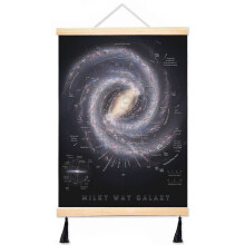 (Milky Way Galaxy Map HD_6132) Canvas Poster Hanging Kit Frame 16x20 Inch Wall Hanger with Tassels Art Home Decor Funny for Classroom Kids Bedroom Office Christmas Gifts for Teens