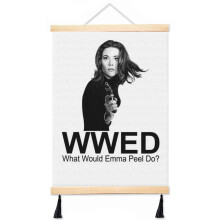 (Emma Peel WWED_7494) Canvas Poster Hanging Kit Frame 16x20 Inch Wall Hanger with Tassels Art Home Decor Funny for Classroom Kids Bedroom Office Christmas Gifts for Teens