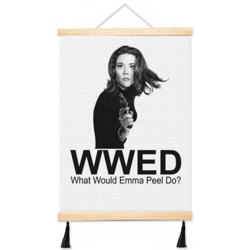 (Emma Peel WWED_7494) Canvas Poster Hanging Kit Frame 16x20 Inch Wall Hanger with Tassels Art Home Decor Funny for Classroom Kids Bedroom Office Christmas Gifts for Teens