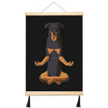 (Beauceron Dog Meditate_5897) Canvas Poster Hanging Kit Frame 16x20 Inch Wall Hanger with Tassels Art Home Decor Funny for Classroom Kids Bedroom Office Christmas Gifts for Teens